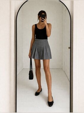 Gunex Brunello Cucinelli Charcoal Ramie Skirt Made in Italy Quiet Luxury Size 6